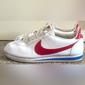 Nike Cortez Basic Leather Forrest Gump Mens Athletic Shoes Size 12 Red White